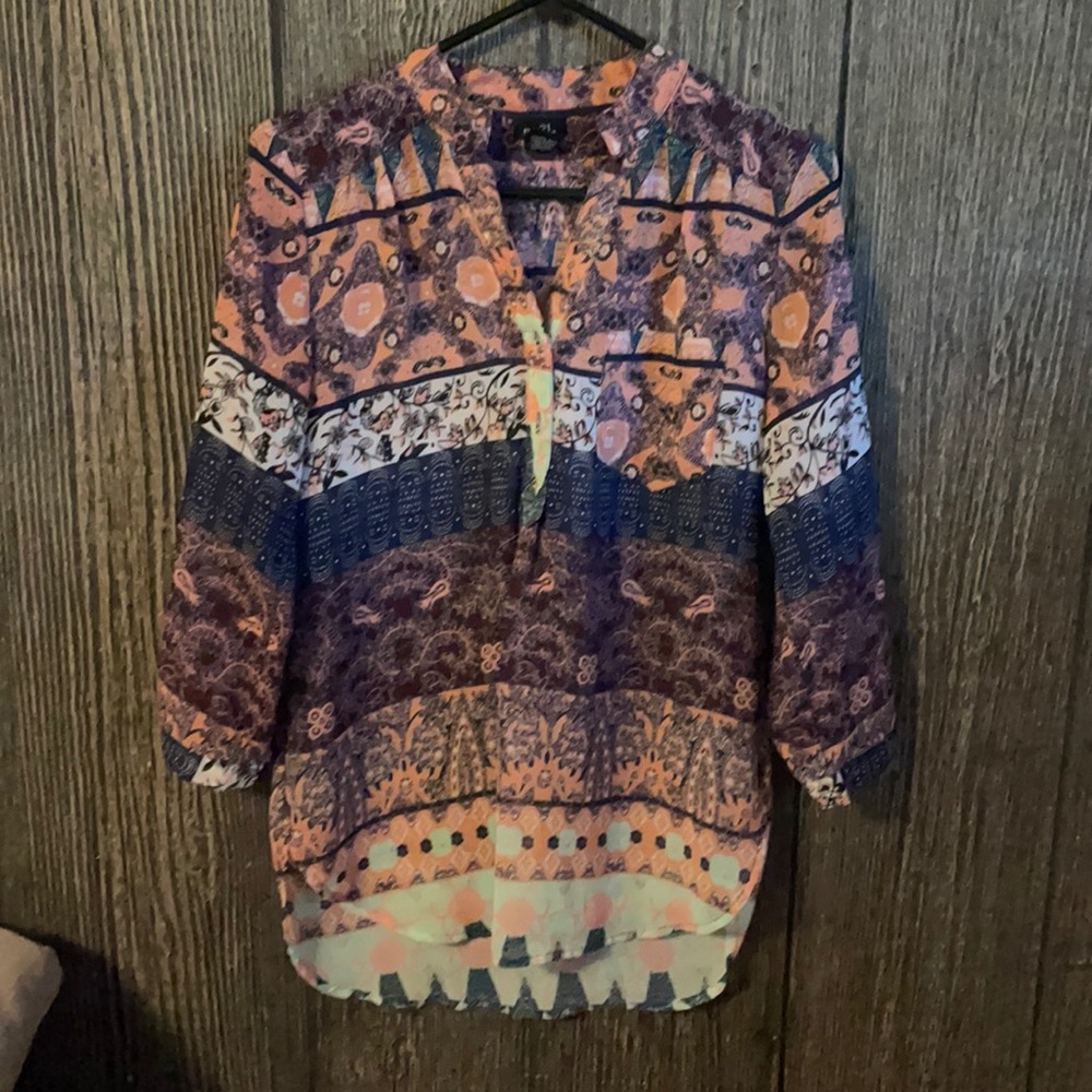 Sheer 3/4 length blouse